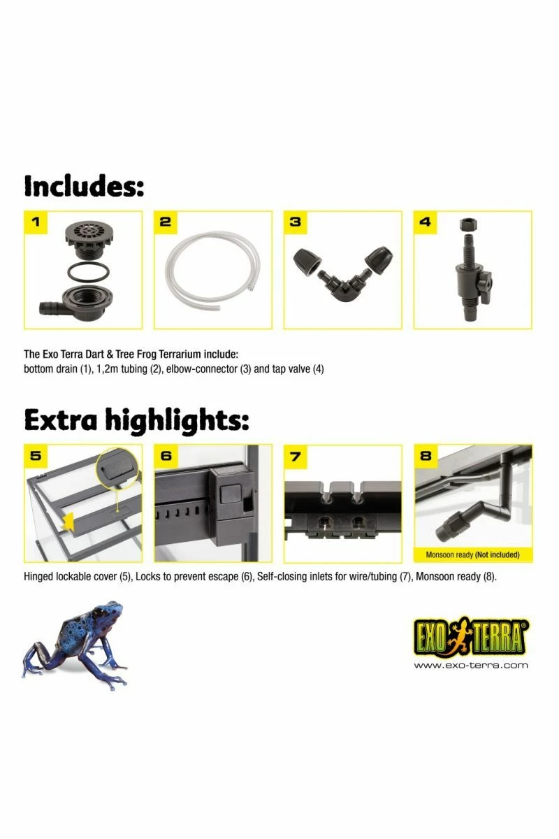 Exo Terra Dart Frog Glass Terrarium 45x45x45cm 5 Exo Terra Dart Frog Glass Terrarium 45x45x45cm - Image 3